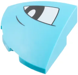 Slope, Curved 3 x 3 Corner Round with White Triangle Eye, Black Eyebrow and Pupil Pattern Model Right Side