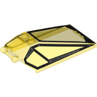 Lego Windscreen 8 x 4 x 2 with Handle and 2 Studs with Black Cockpit Window Frames