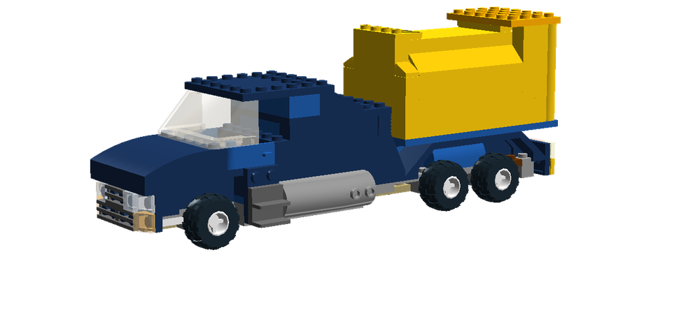 Lego truck with 3 pigs and white owl