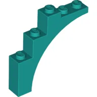 Brick Arch 1 x 5 x 4 [Continuous Bow, Raised Underside Cross Supports] / Dark Turquoise