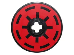 Technic, Disk 3 x 3 with Black Dotted Lines on Red Background Pattern (Sticker) - Set 7931