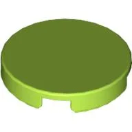 Tile Round 2 x 2 with Bottom Cross / Lime