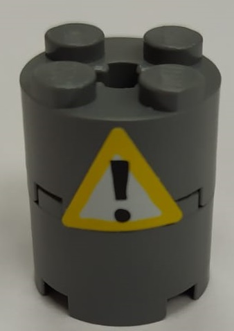 Lego Stickered Assembly 2 x 2 x 2 with Black Exclamation Mark on Yellow and White Warning Triangle Pattern (Sticker) - Set 4981