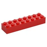 Brick 2 x 8 / Red