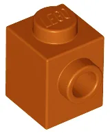 Brick Special 1 x 1 with Stud on 1 Side / Dark Orange