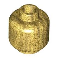Minifig Head [Plain] [Hollow Stud] / Pearl Gold