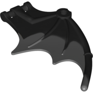 Lego Creature Body Part, Dragon / Thestral Wing with Bar Connection and Marbled Dark Bluish Grey Pattern