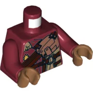 Torso Fur Collar, Copper Armor Panel with Dark Brown Straps Print, Dark Red Arms, Medium Nougat Hands / Dark Red