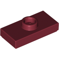 Lego Plate Special 1 x 2 with 1 Stud with Groove (Jumper) / Dark Red