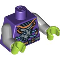 Lego Torso Spacesuit with Tubes Print, Light Bluish Gray Arms, Lime Hands / Dark Purple