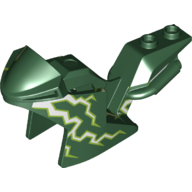 Lego Fairing, Motorcycle, Racing (Sport) Bike with White/Lime Lightning print