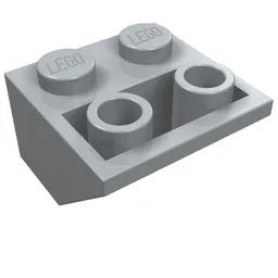 Brick Sloped Inverted 45° 2 x 2 [Ovoid Bottom Pin, Bar-sized Stud Holes] / Light Bluish Gray