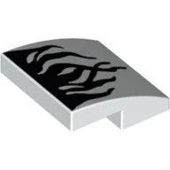 Brick Curved 2 x 2 x 2/3 with Black Tentacles Print / White