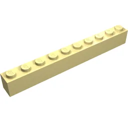 Brick 1 x 10 / Light Yellow