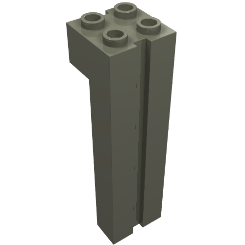 Lego Brick Special 2 x 2 x 6 with Groove / Dark Gray