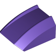 Lego Brick Curved 2 x 2 with Lip, No Studs / Dark Purple