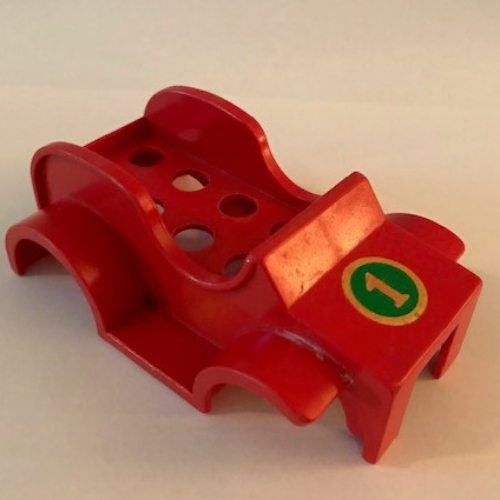 Lego Duplo Car Body (Old Style) with '1' in Circle Print