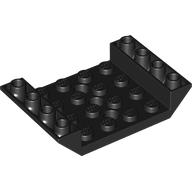 Lego Brick Sloped Inverted 45° 6 x 4 Double with 4 x 4 Recessed and 3 Holes / Black
