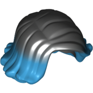 Lego Hair Mid-Length Swept Sideways with Medium Azure Tips print