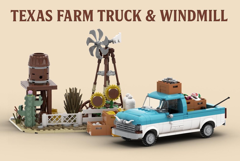 Lego Texas Farm Truck & Windmill