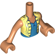 Lego Minidoll Torso Girl Bright Yellow Jacket, Medium Azure Shirt, Dark Blue Trim / Nougat