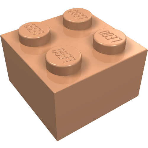 Lego Brick 2 x 2 / Nougat
