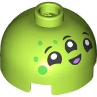 Brick Round 2 x 2 Dome Top, Vented Stud with 3-Eyed Alien Print