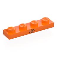 Lego Plate 1 x 4 with Black Toyota Logo print