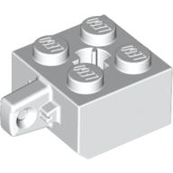 Lego Hinge Brick 2 x 2 Locking with 1 Finger Vertical and Axle Hole [X Opening] / White
