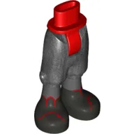 Minidoll Hips and Cropped Trousers with Pearl Titanium Legs, Black Shoes with Red Trim Print / Pearl Titanium
