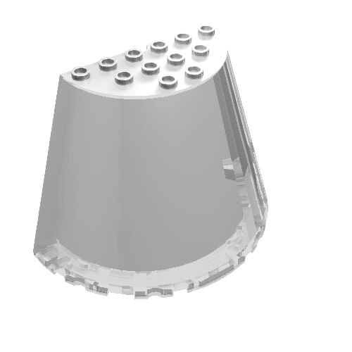 Lego Cone Half 10 x 5 x 6 [Plain] / Trans-Clear