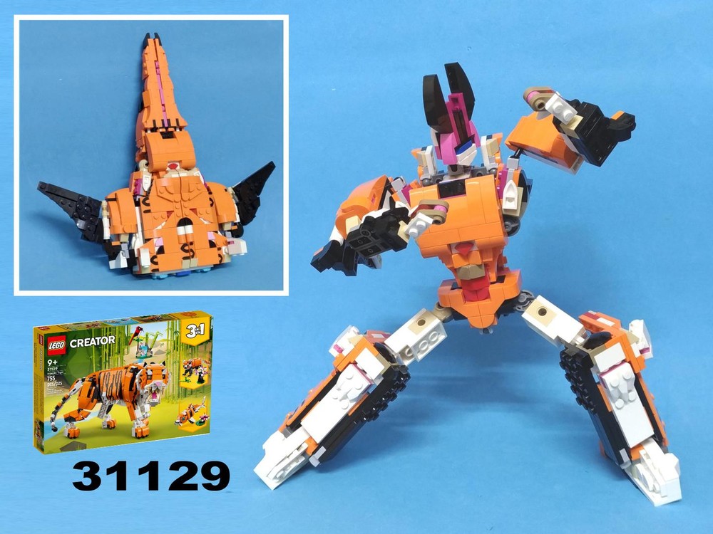 Lego Transformer Cyclonus using set 31129: Majestic Tiger
