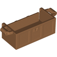 Lego Treasure Chest Bottom with Rear Slots, No Groove / Medium Nougat