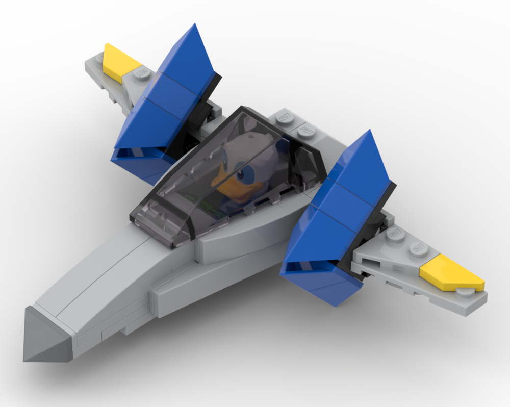 Lego Mini Arwing with duck pilot