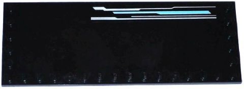 Lego Tile, Modified 6 x 16 with Studs on Edges with Silver and Medium Azure Lines Pattern Model Left Side (Sticker) - Set 70173