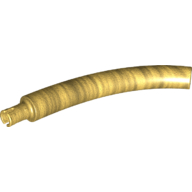 Lego Animal Body Part / Plant, Tail / Neck / Branch / Trunk, Middle Section with Pin, Round Pin Hole / Pearl Gold
