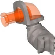 Arm Left with Trans-Neon Orange Shoulder and Pin (Nexo Knights Axl) / Flat Silver