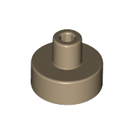 Lego Tile Special Round 1 x 1 with Hollow Bar / Dark Tan