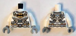 Torso Batman Logo Spacesuit with Four Hoses and Utility Belt Pattern / White Arms / Light Bluish Gray Hands