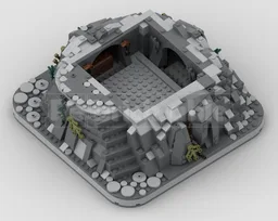 Rock Base (16*16) with movable Minifigures Holder