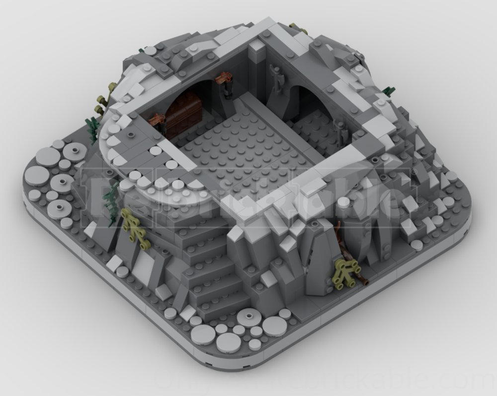 Lego Rock Base (16*16) with movable Minifigures Holder