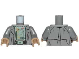 Torso SW Armor with Sand Green Stains, Imperial Officer Insignia and Coat Pattern (Tobias Beckett) / Dark Bluish Gray Arms / Dark Tan Hands
