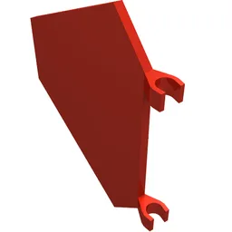 Flag 5 x 6 Hexagonal with C Clips / Red