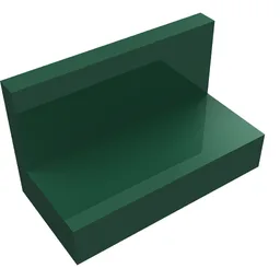 Panel 1 x 2 x 1 [Square Corners] / Dark Green