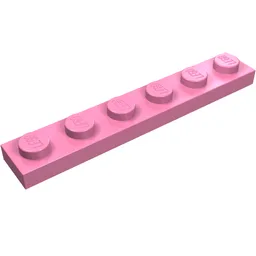 Plate 1 x 6 / Medium Dark Pink