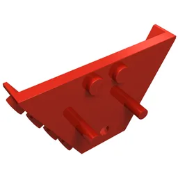 Panel, Trapezoid, Tipper End Flat with Pins, 1 x 2 Anti-studs / Red