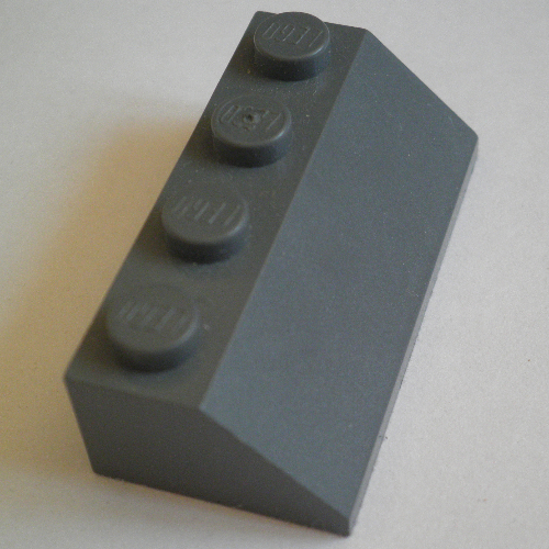 Lego Brick Sloped 45° 2 x 4 Smooth / Dark Bluish Gray