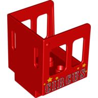 Lego Duplo Train Cabin 3 x 3 x 3 1/2 with Red 'CIRCUS' and Stars Print
