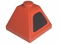 Slope 45 2 x 2 Double Convex with Intake on Red Background Pattern Model Right Side (Sticker) - Sets 8143 / 8671