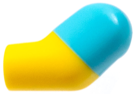 Lego Arm, Left with Molded Medium Azure Short Sleeve  Pattern / Yellow